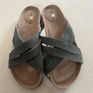 Olive Green GAAHUU Slide Sandals